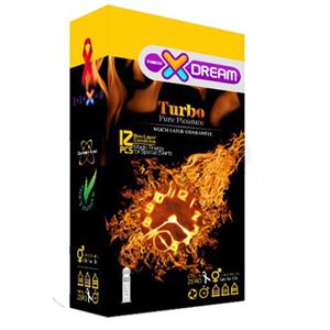 کاندوم ایکس دریم توربو  Xdream Turbo بسته 12 عددی X Dream Turbo Condom 12pcs