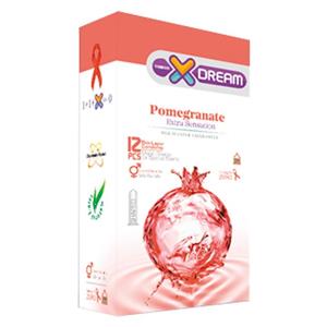 کاندوم تنگ کننده ایکس دریم مدل انار Xdream Pomegranate بسته 12 عددی POMEGRANATE CONDOMS XDREAM 