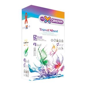 کاندوم لذت های گوناگون ایکس دریم XDREAM TRAVEL MIXED بسته 12 عددی X Dream Travel Mixed Condom 12pcs