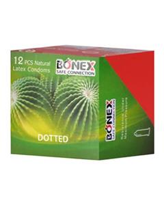 کاندوم بونکس مدل Dotted بسته 12 عددی Bonex Dotted Condoms 12PSC