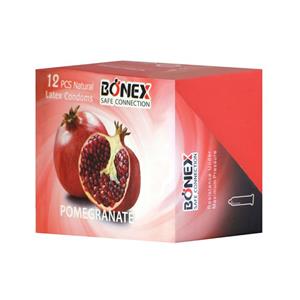 کاندوم بونکس مدل Pomegranate بسته 12 عددی Bonex Granate Condoms 12PSC 