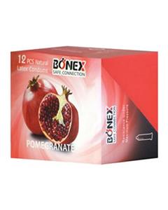 کاندوم بونکس مدل Pomegranate بسته 12 عددی Bonex Granate Condoms 12PSC 