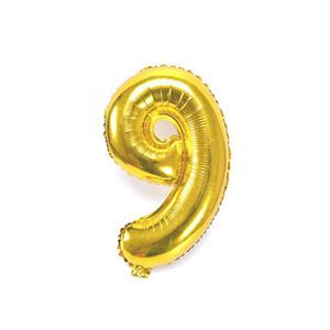 بادکنک فویلی عدد 9 ( عدد نه ) طلایی - 32 اینچ