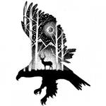 تیشرت طرح EAGLE AND DEER