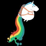 تیشرت آستین بلند طرح Unicorn on rainbow jet pack