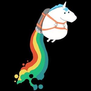 تیشرت آستین بلند طرح Unicorn on rainbow jet pack