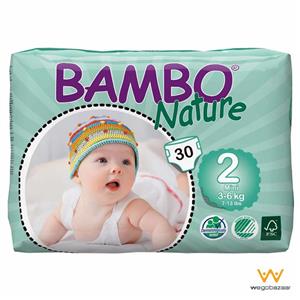 پوشک بامبو مدل Mini سایز 2 بسته 30 عددی Bambo Nature Size Diaper Pack of 