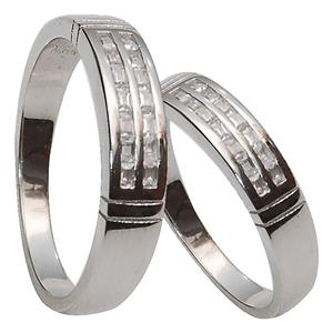 ست حلقه نقره شهر جواهر مدل SJ-SR090 Shahrejavaher SJ-SR090 Silver Couple Ring