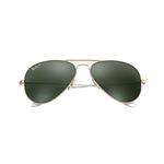 عینک آفتابی ری بن مدل RayBan 3025 Aviator Classic Gold Green Classic Polarized