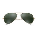 عینک آفتابی ری بن مدل RayBan 3026 Aviator Large Gold Metal Green Classic