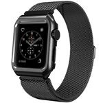 Mobest 42mm Milanese Stainless Steel Wrist Band with Metal Protective Case - Black
