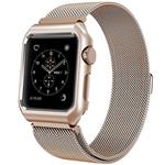 Mobest 42mm Milanese Stainless Steel Wrist Band with Metal Protective Case - Gold