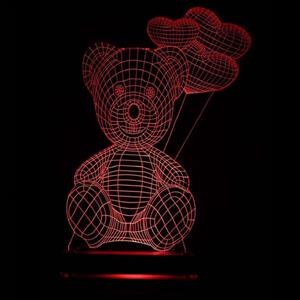 چراغ خواب سه بعدی نورا مدل تدی 