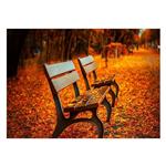 تابلو شاسی ونسونی طرح Lonely Bench in Autumn  سایز 30x40 سانتی متر