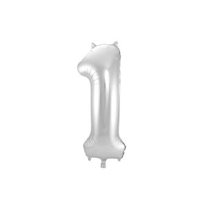 بادکنک فویلی عدد 1 ( عدد یک ) نقره ای - 32 اینچ