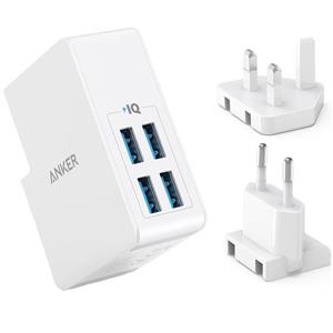 شارژر دیواری 4 پورت انکر مدل A2042L21 PowerDrive Anker A2042L21 PowerDrive 4 Port USB Wall Charger