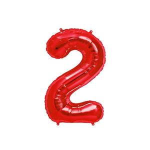 بادکنک فویلی عدد 2 ( عدد دو ) قرمز - 32 اینچ