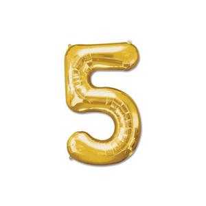 بادکنک فویلی عدد 5 ( عدد پنج ) طلایی - 42 اینچ
