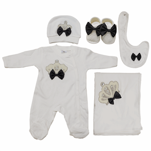 ست لباس نوزادی ادا بیبی مدل 7712Dark Blue EdaBaby   7712Dark Blue  Baby Clothes Set