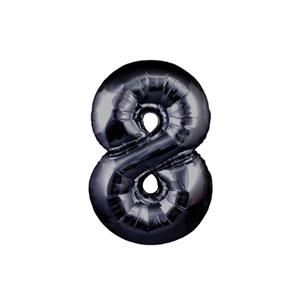 بادکنک فویلی عدد 8 ( عدد هشت ) مشکی - 32 اینچ