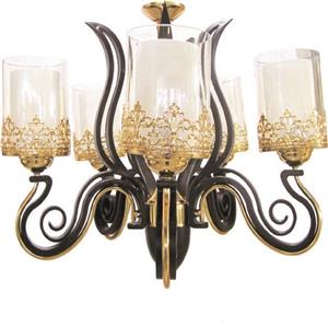 لوستر نبراس مدل نگین 5 شعله دو حباب کد 615brg nebras 615brg negin five branches chandelier