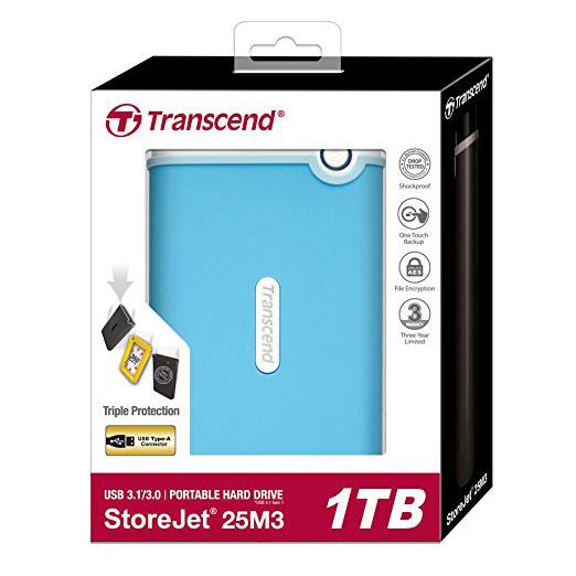 Transcend StoreJet 25M3 1TB External Hard Drive