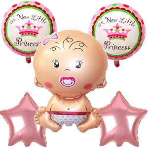 بادکنک فویلی مدل Little Princess مجموعه 5 عددی 