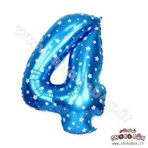 بادکنک عددی فویلی آبی 4
