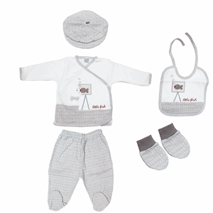 ست لباس نوزادی گایه مدل 702Gray Gaye Baby Clothes Set 