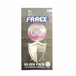 کاندوم فارکس مدل Silver بسته 12 عددی farex silver condoms 12 pcs