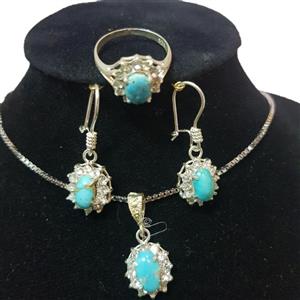 نیم ست نقره آقای هدیه مدل SA-SER002