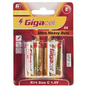 باتری C گیگاسل مدل Ultra Heavy Duty بسته 2 عددی Gigacell Ultra Heavy Duty C Battery Pack of 2