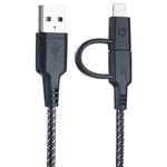 Energea Nylotough USB To Lightning/MicroUSB Cable 16cm