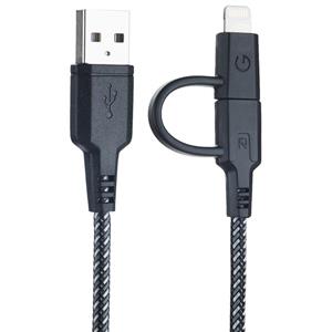 کابل تبدیل USB به لایتنینگ/ MicroUSB انرجیا مدل Nylotough به طول 16 سانتی متر Energea Nylotough USB To Lightning/MicroUSB Cable 16cm