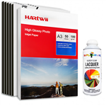 Hartwii  glossy Paper A3 size,180 g, 50Sh کاغذ های گلاسه هارتوی سایز A3 وزن 180 گرم 50 برگ  یک طرفه