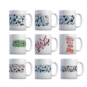 ماگ سرامیکی  میم تیم مدل نوروزی بسته  9 عددی Mimteam  Nowrouz Ceramic Mug 9pcs