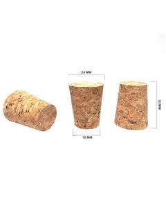 درب بطری چوب پنبه مدل 18-24 - بسته 20 عددی cork stoppers natural size 24-18 mm