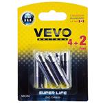 VEVO Super Life R03 AAA Battery Pack of 6