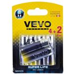 VEVO Super Life R6 AA Battery Pack of 6