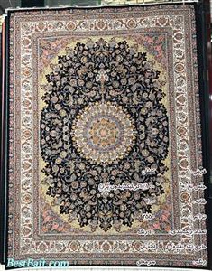 فرش کاشان اصفهان سرمه ای 700 شانه