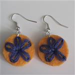 گوشواره دست ساز نمدی گل پنج پر Handmade Felt Earrings five pointed flower