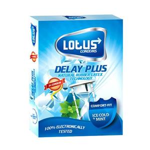 کاندوم تاخیری ویژه لوتوس DELAY PLUS بسته 3 عددی 