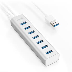 هاب یو اس بی 7 پورت انکر مدل A7513141 Anker A7513141 Aluminum 7-Port USB 3.0 Hub