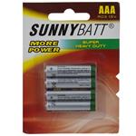 Sunny Batt Super Heavy Duty AAA Battery Pack of 4