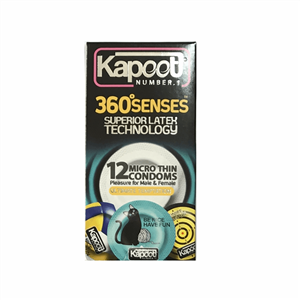 کاندوم تحریک کننده کاپوت مدل 360 Senses بسته 12 عددی kapoot 360 senses condoms 12pcs