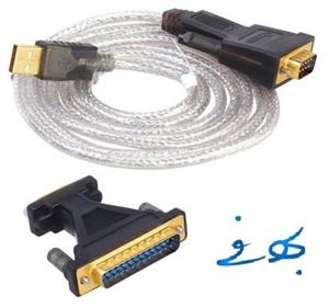 کابل تبدیل USB به RS232 همراه مبدل 9به25پین Dtech DT-5003A کابل تبدیل USB به RS232 دی تک مدل دی تی 5003 ای همراه مبدل 9 به 25 پین