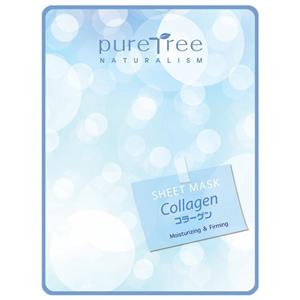 ماسک صورت نقابی پیورتری مدلCollagen  وزن 20 گرم PureTree Collagen Sheet Face Mask 20 gr