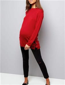 پلیور ویسکوز یقه گرد بارداری Viscose Round Neck Maternity Sweater 