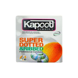 کاندوم کاپوت مدل Super Dotted And Ribbed بسته 3  عددی Kapoot Super Dotted And Ribbed Condoms 3 PSC