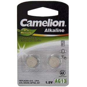 باتری سکه ای کملیون مدل AG13 بسته 2 تایی Camelion Akeline Battery Pack Of 